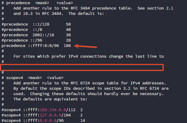 验证 IPv4 优先